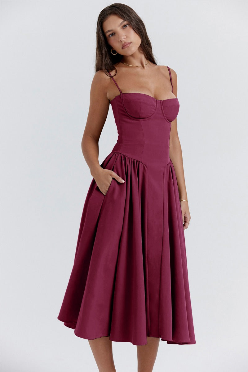 Sigrid | Vestido camiseiro, sem mangas, comprimento midi
