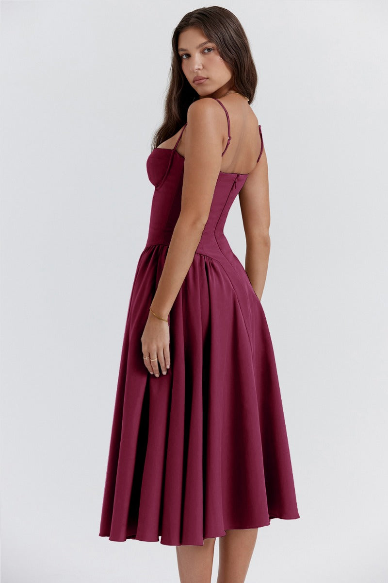 Sigrid | Vestido camiseiro, sem mangas, comprimento midi