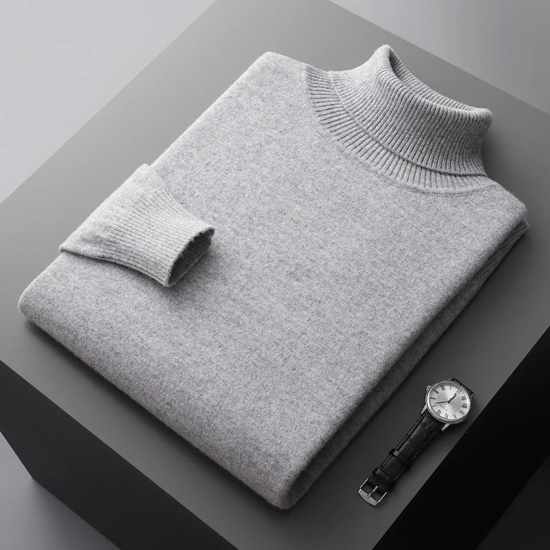 Linferhoff™ | Camisola de gola alta em caxemira