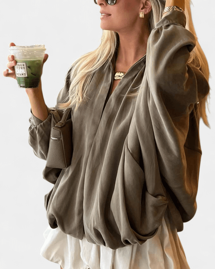 Thilde | Casaco acolchoado em verde azeitona