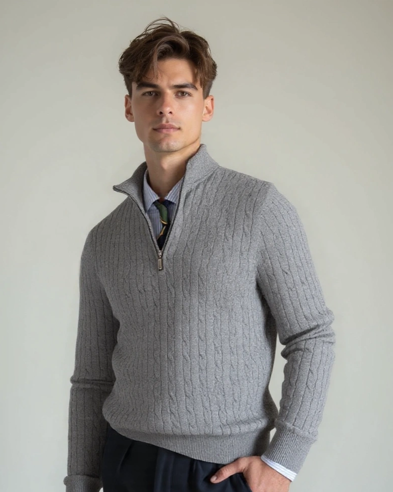 Tobias™ | Camisola com fecho e padrão