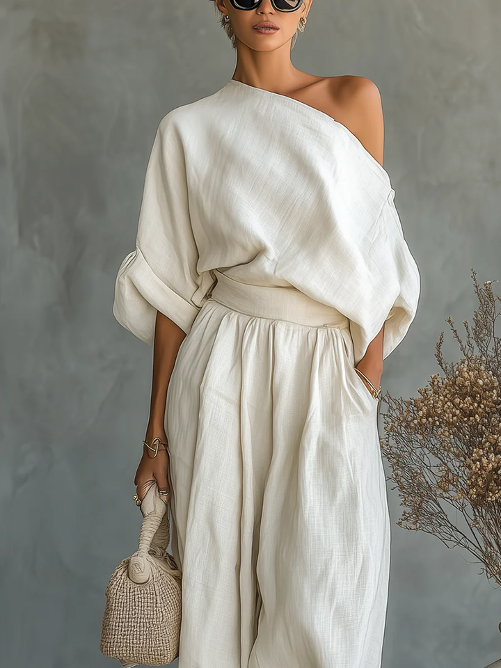 Eleonora | Conjunto Elegante de Duas Peças de um Ombro Só