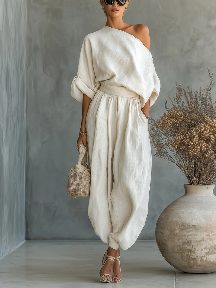Eleonora | Conjunto Elegante de Duas Peças de um Ombro Só