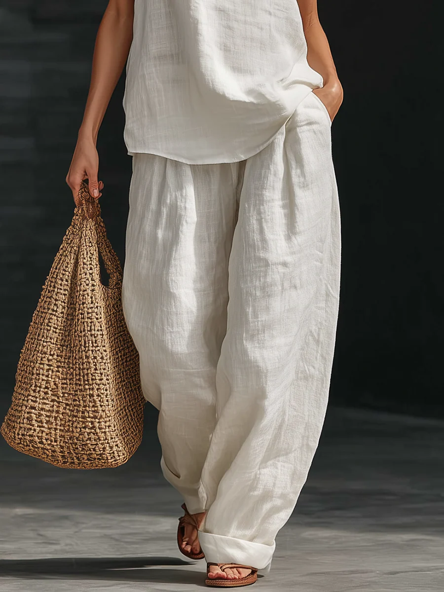 Carlota — Elegant sleeveless set with wide-leg trousers