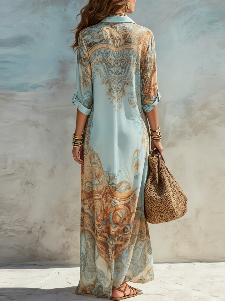 Lorna | Vestido camisa mediterrâneo