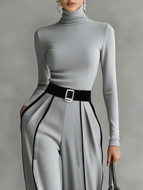 Céline | Elegant high-neck and wide-leg set