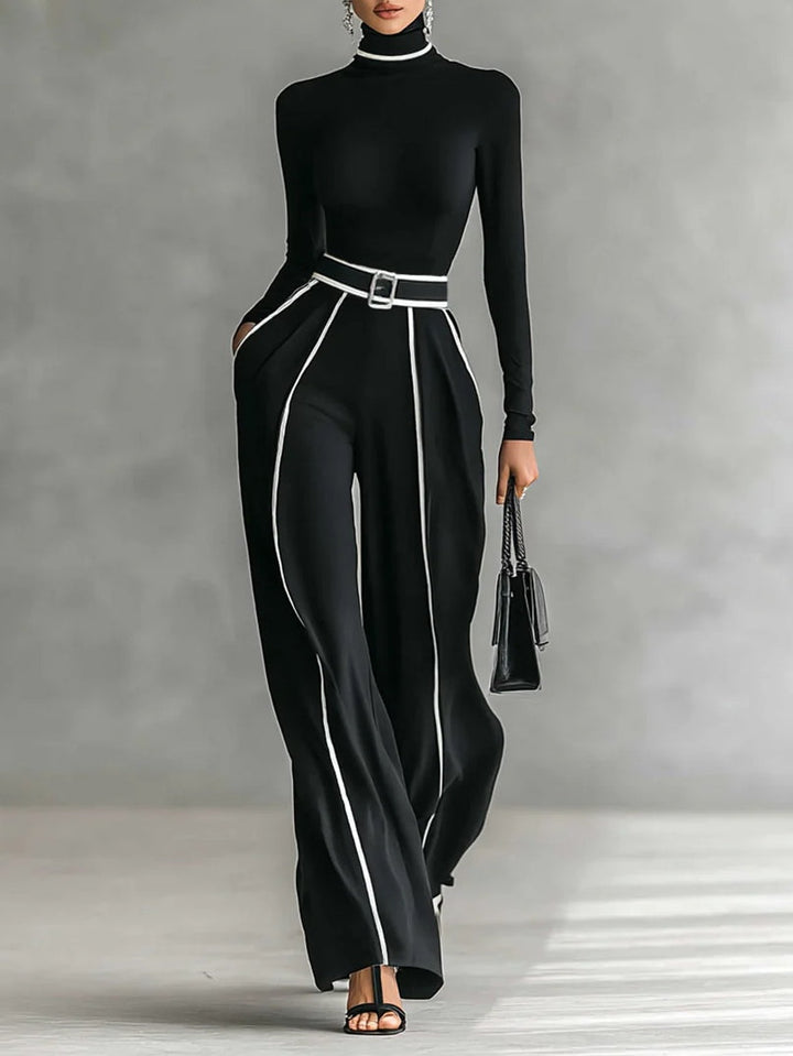 Céline | Elegant high-neck and wide-leg set