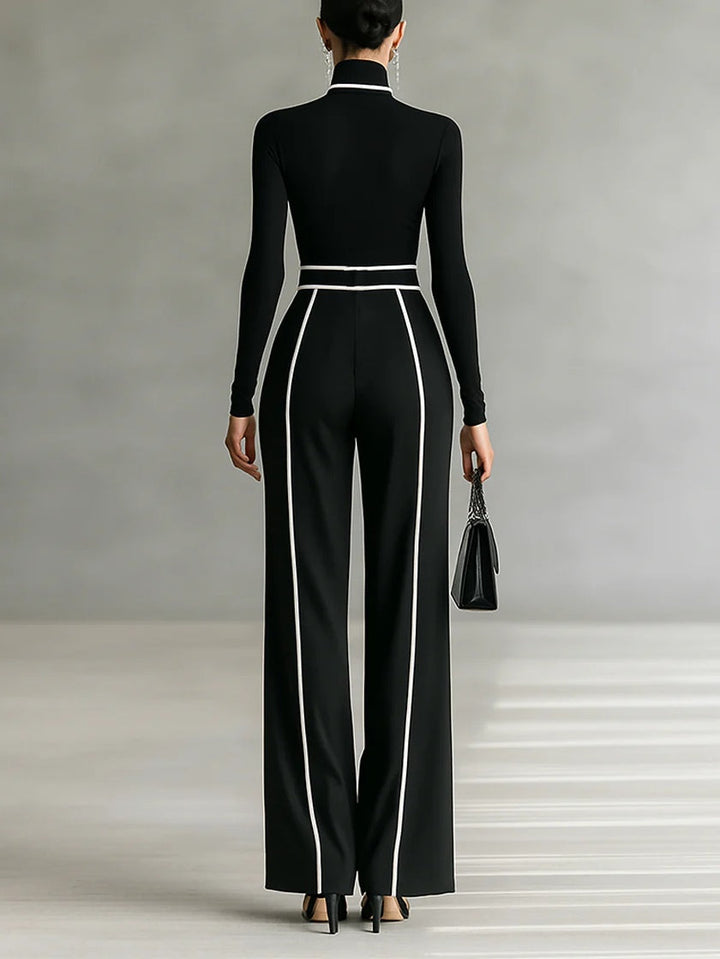 Céline | Elegant high-neck and wide-leg set