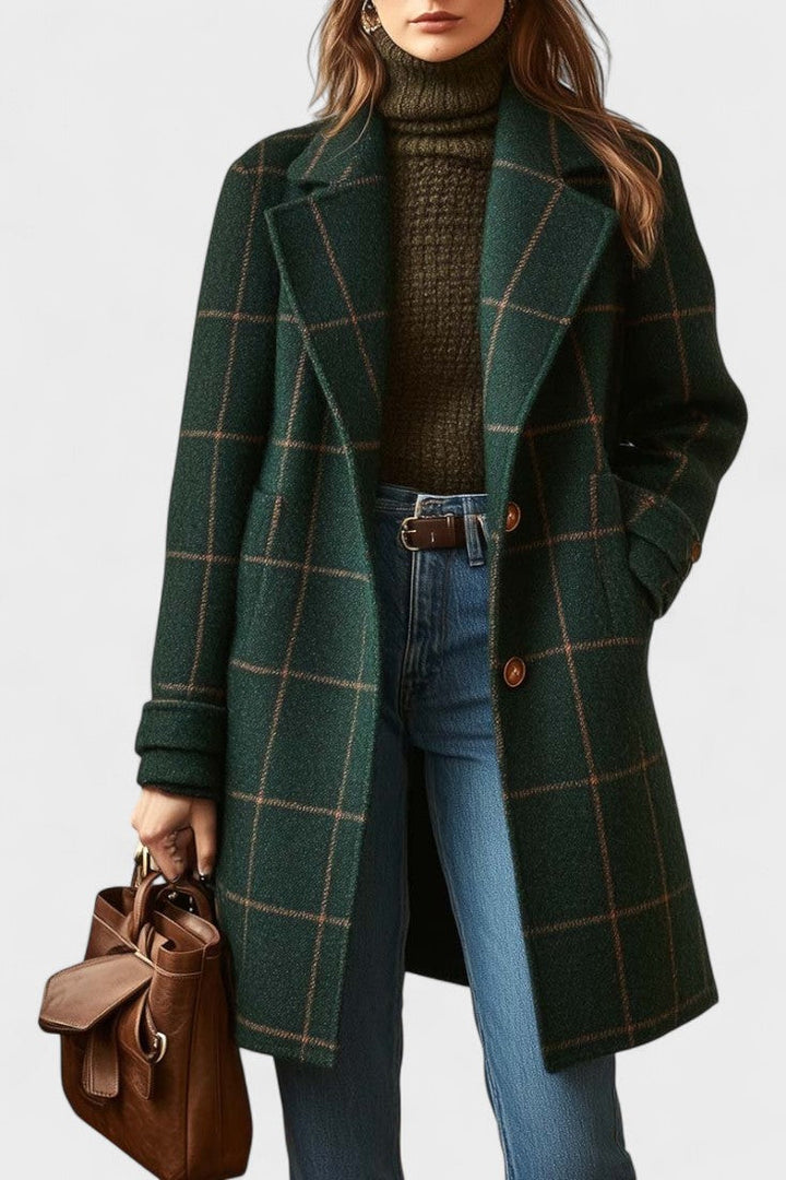 Yrsa™ | Blazer elegante em tweed xadrez