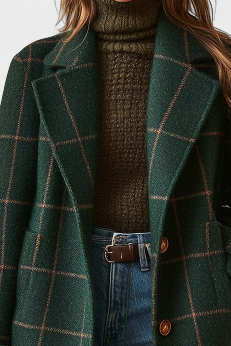 Yrsa™ | Blazer elegante em tweed xadrez