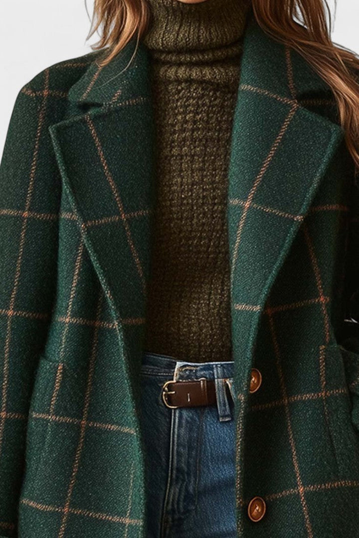 Yrsa™ | Blazer elegante em tweed xadrez