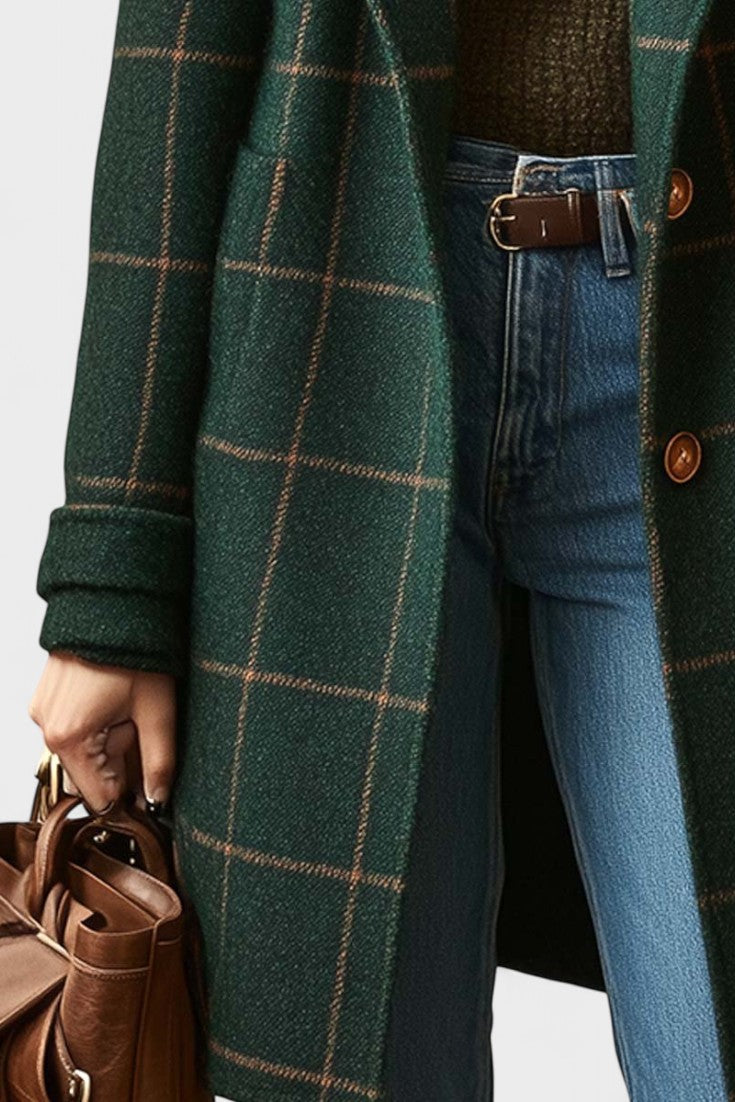 Yrsa™ | Blazer elegante em tweed xadrez