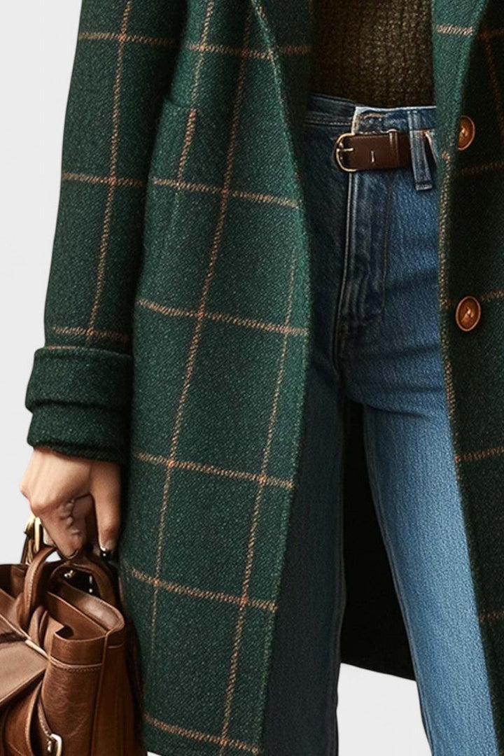 Yrsa™ | Blazer elegante em tweed xadrez