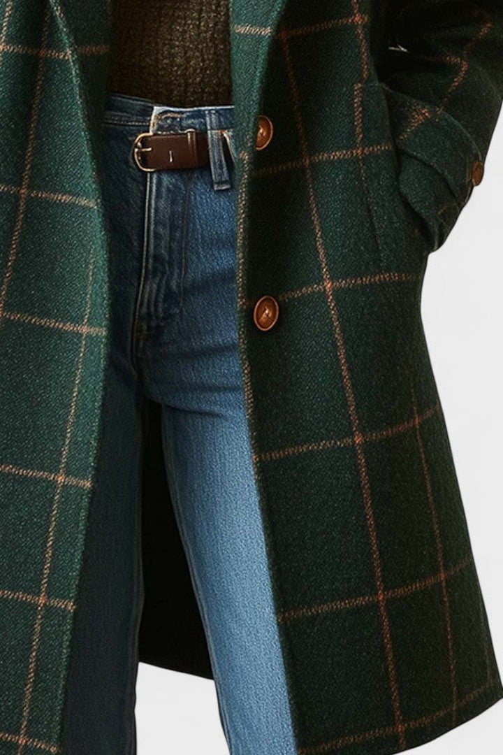 Yrsa™ | Blazer elegante em tweed xadrez