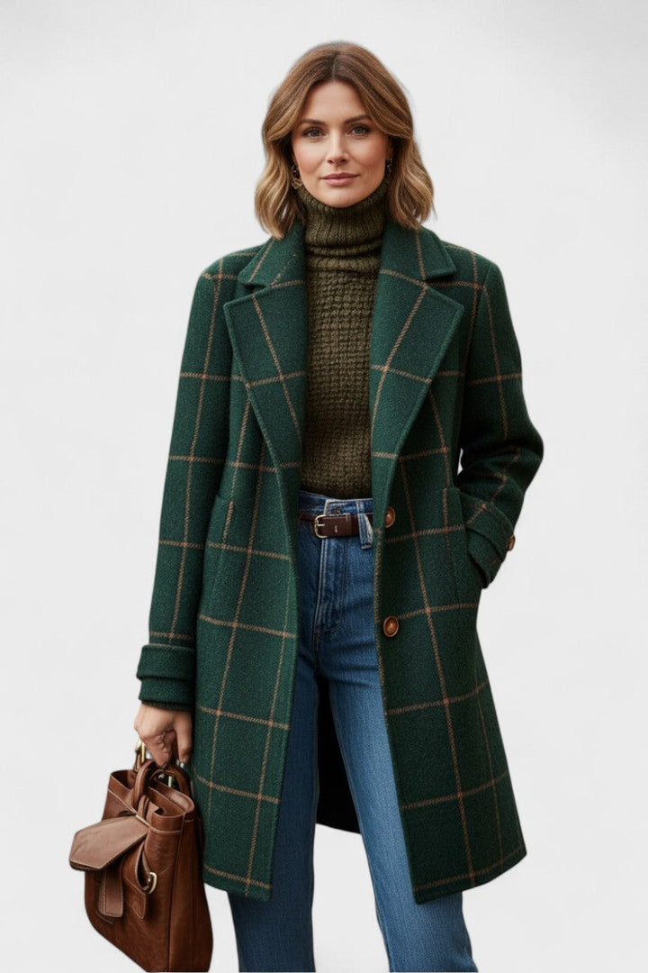 Yrsa™ | Blazer elegante em tweed xadrez