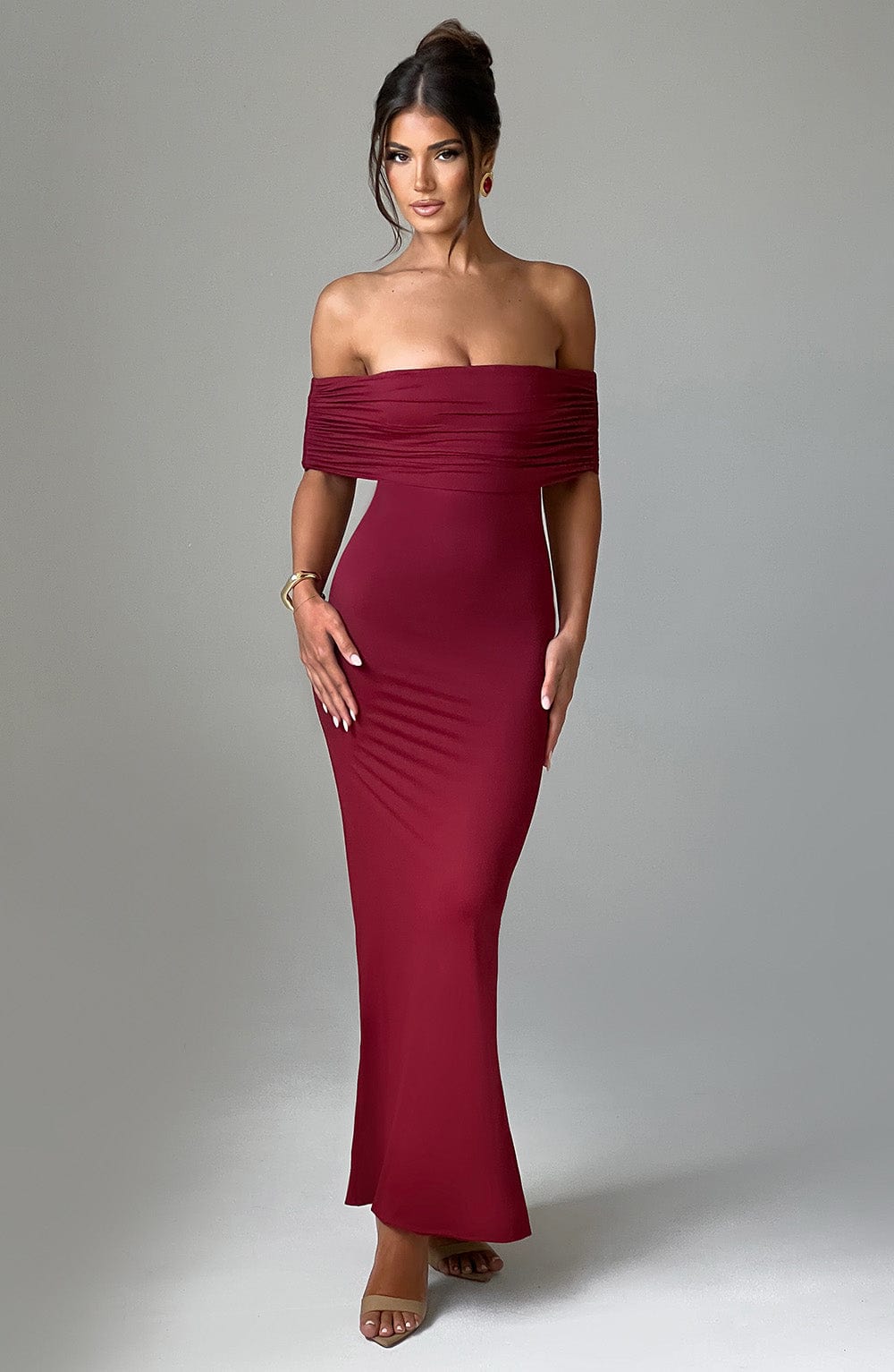 Tindra | Exquisite Bardot Maxi Dress