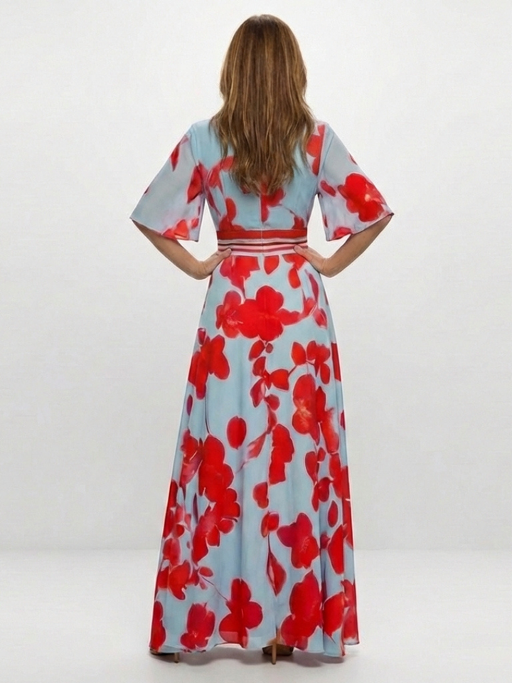 Florence | Floral V-Neck Maxi Dress