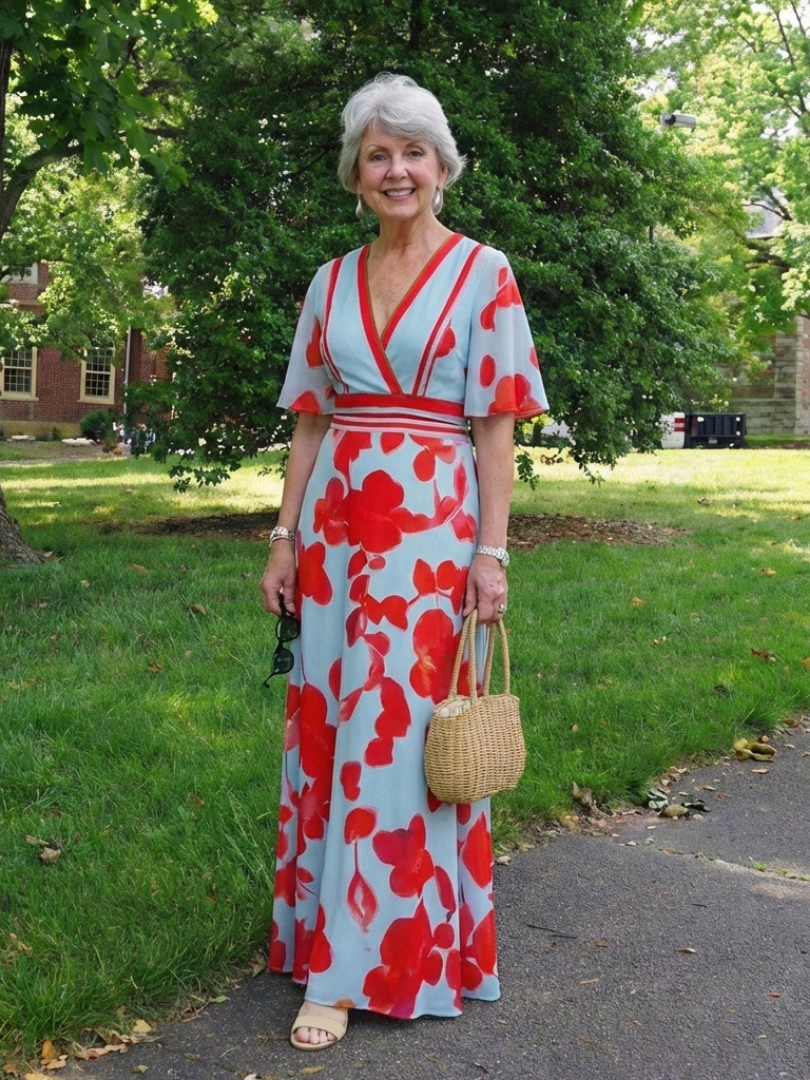 Florence | Floral V-Neck Maxi Dress