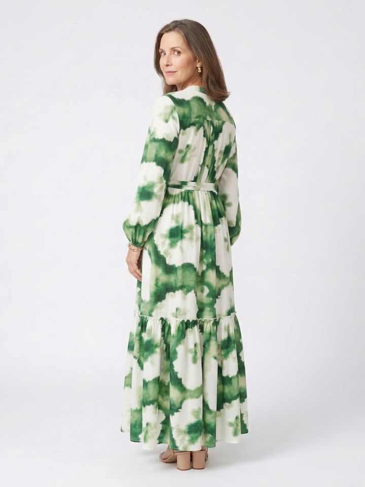 Sophie | Vestido maxi com mangas compridas e cintura ajustada