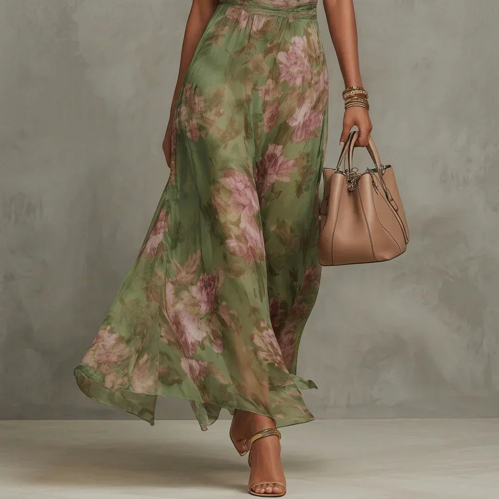 Milene | Vestido midi com gola halter
