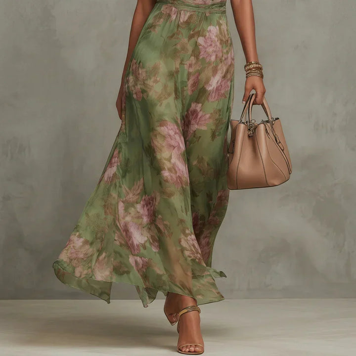Milene | Vestido midi com gola halter