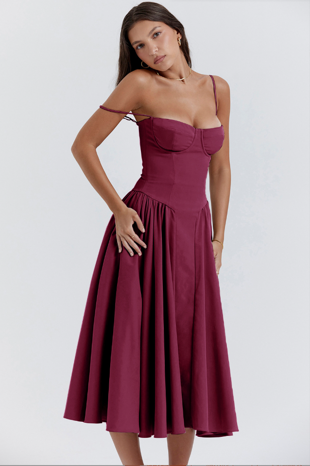 Sigrid | Vestido camiseiro, sem mangas, comprimento midi