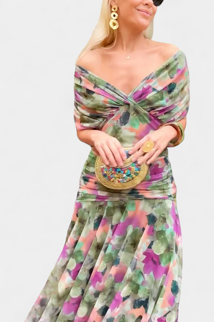 Alondra | Colourful V-neck long dress