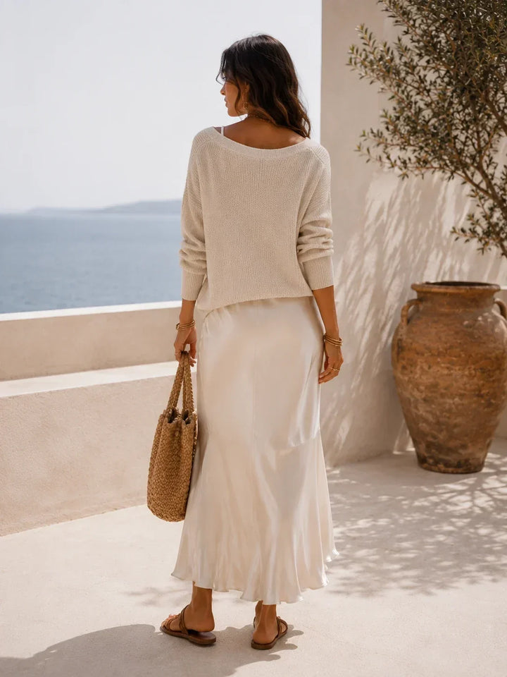 Alessia | Vestido Midi em Cetim Elegante
