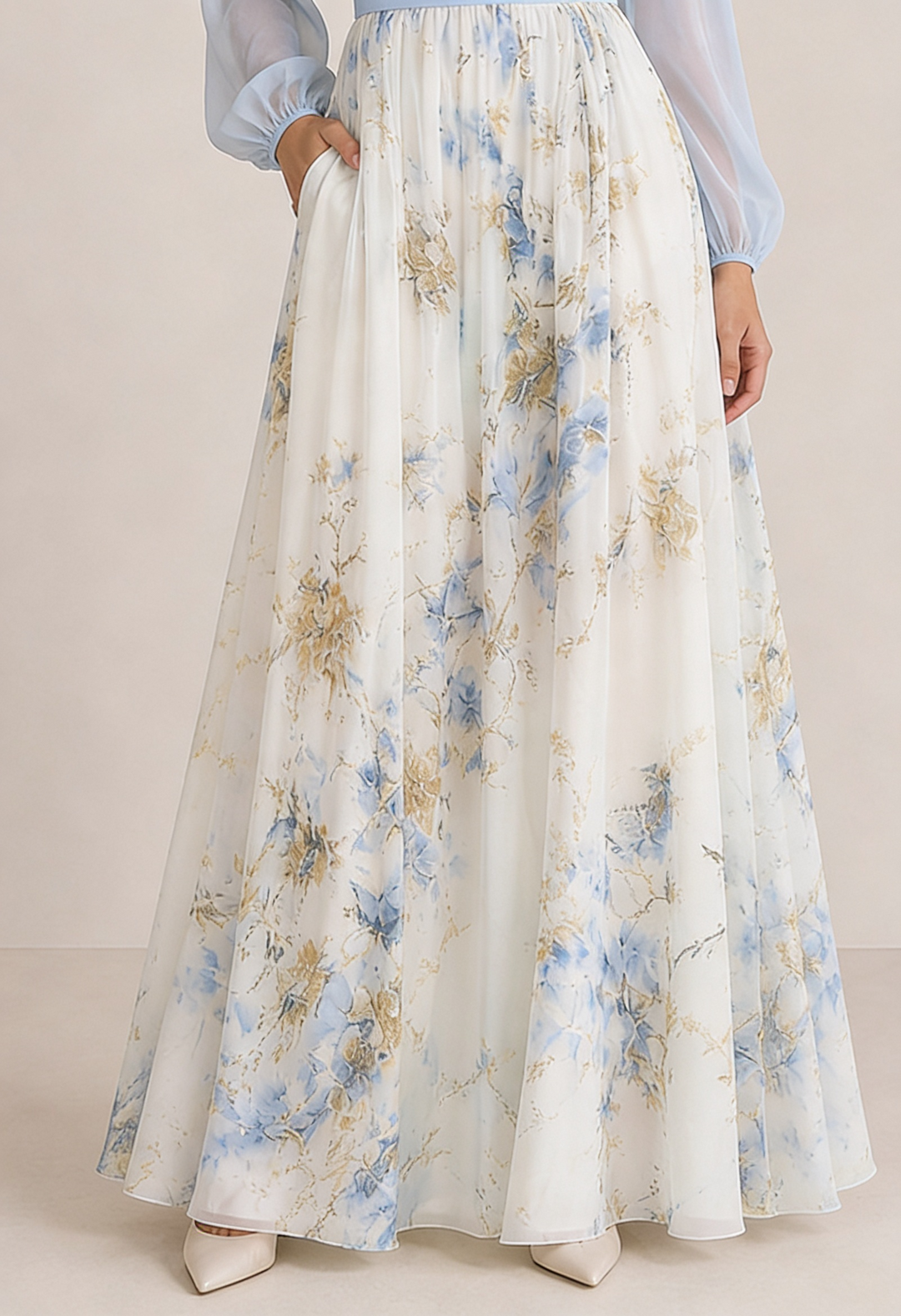 Vera - Vestido comprido com flores
