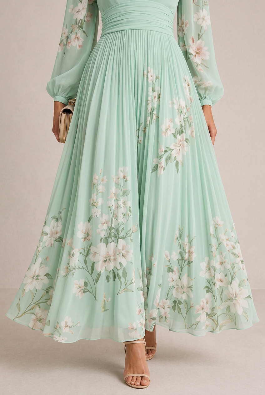 Verónica - Vestido Colorido em Verde