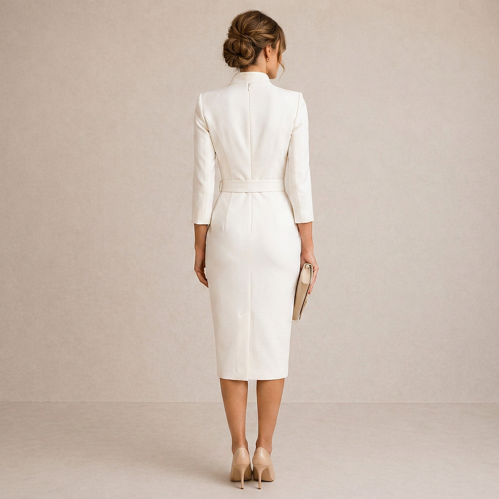 Teresa - Vestido preto com cintura marcada