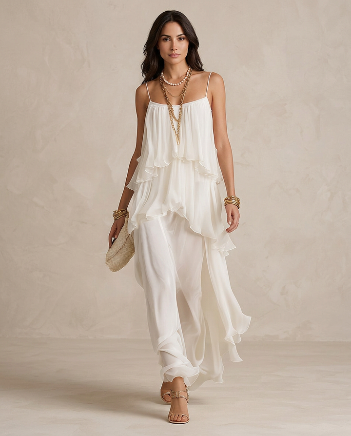 Aurélia - Vestido maxi em chiffon