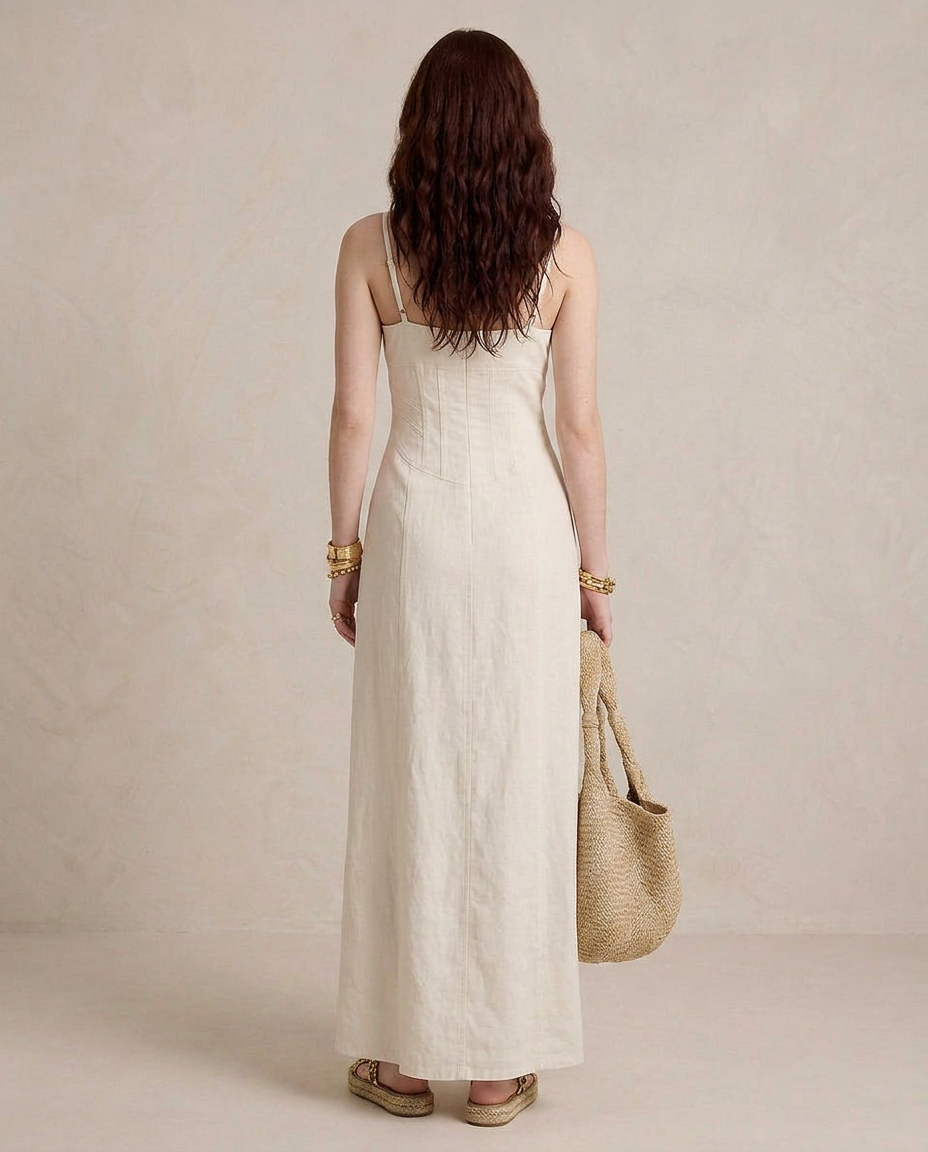 Lúcia - Vestido Maxi Branco com Racha