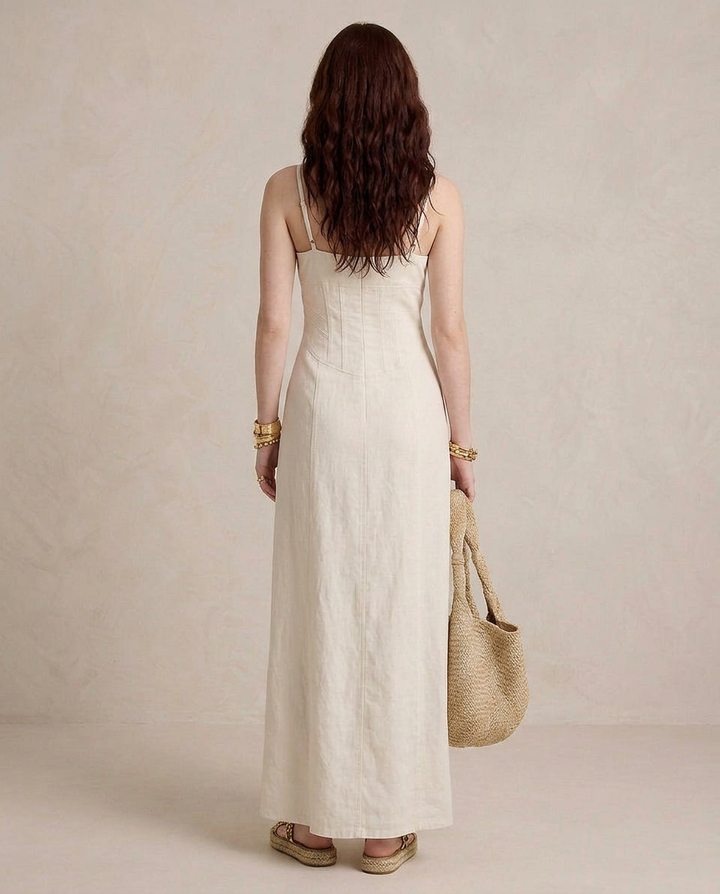 Lúcia - Vestido Maxi Branco com Racha