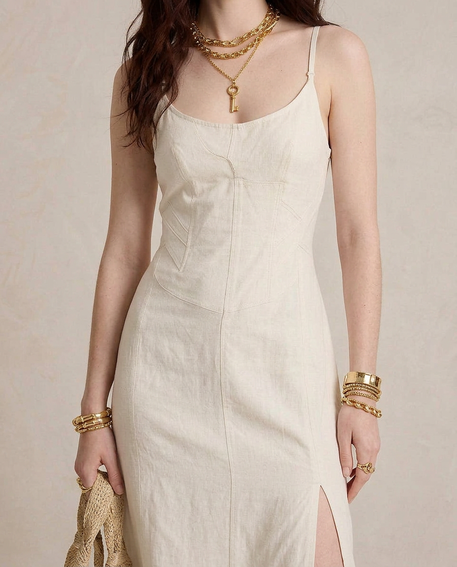 Lúcia - Vestido Maxi Branco com Racha