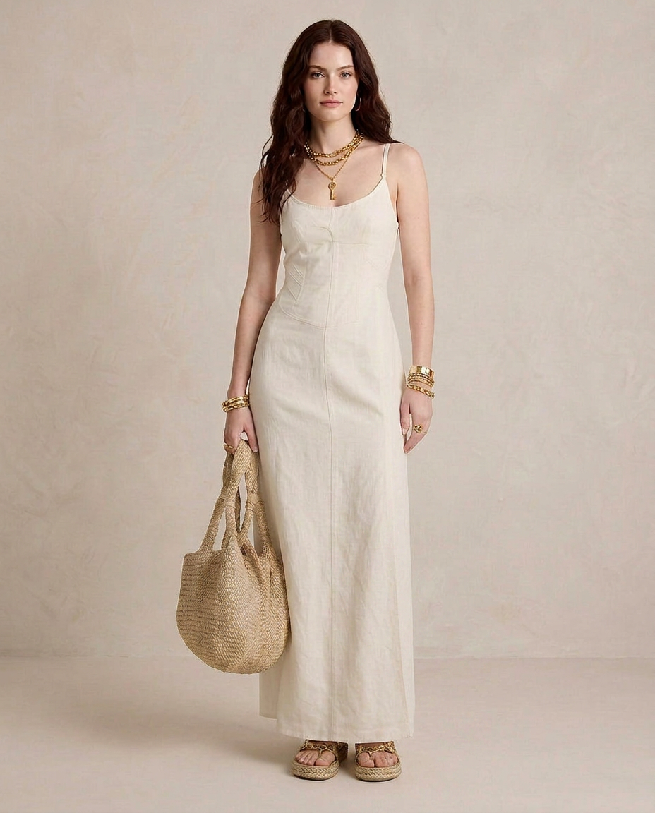 Lúcia - Vestido Maxi Branco com Racha