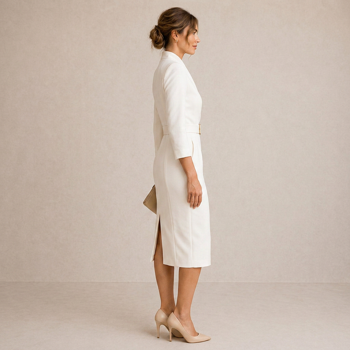 Teresa - Vestido preto com cintura marcada
