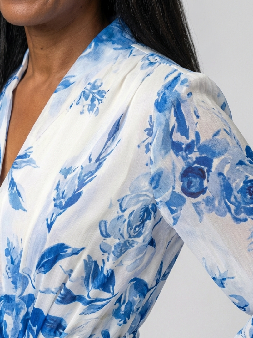 Manon | Maxi Dress de Manga Comprida com Padrão Floral
