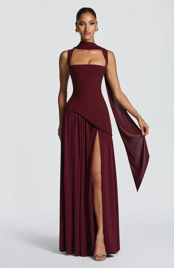 ZAFIRA | Vestido longo com efeitos brilhantes