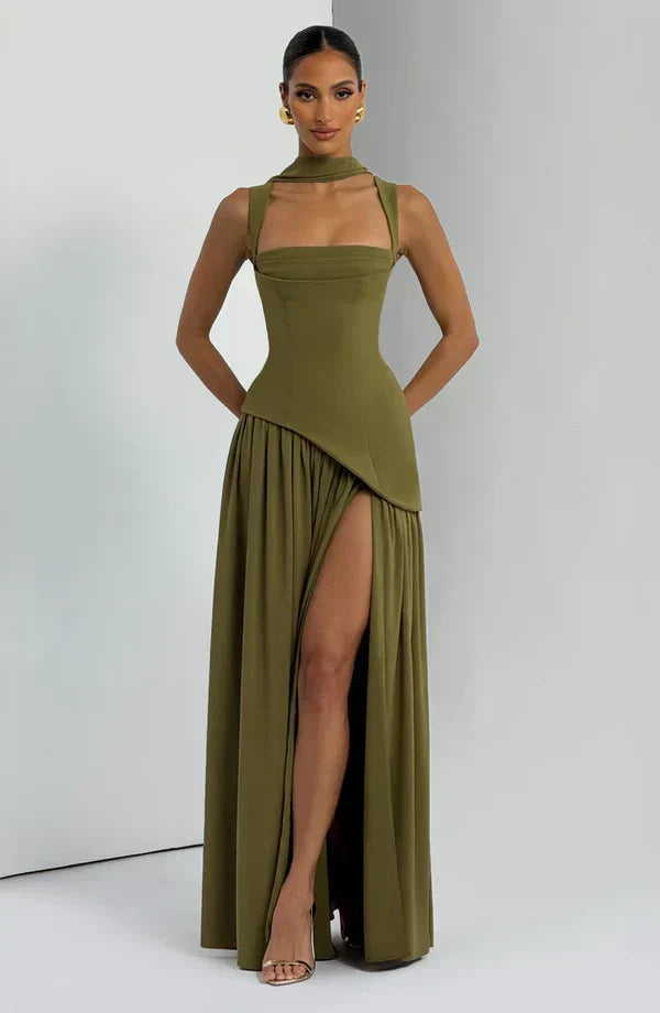 ZAFIRA | Vestido longo com efeitos brilhantes