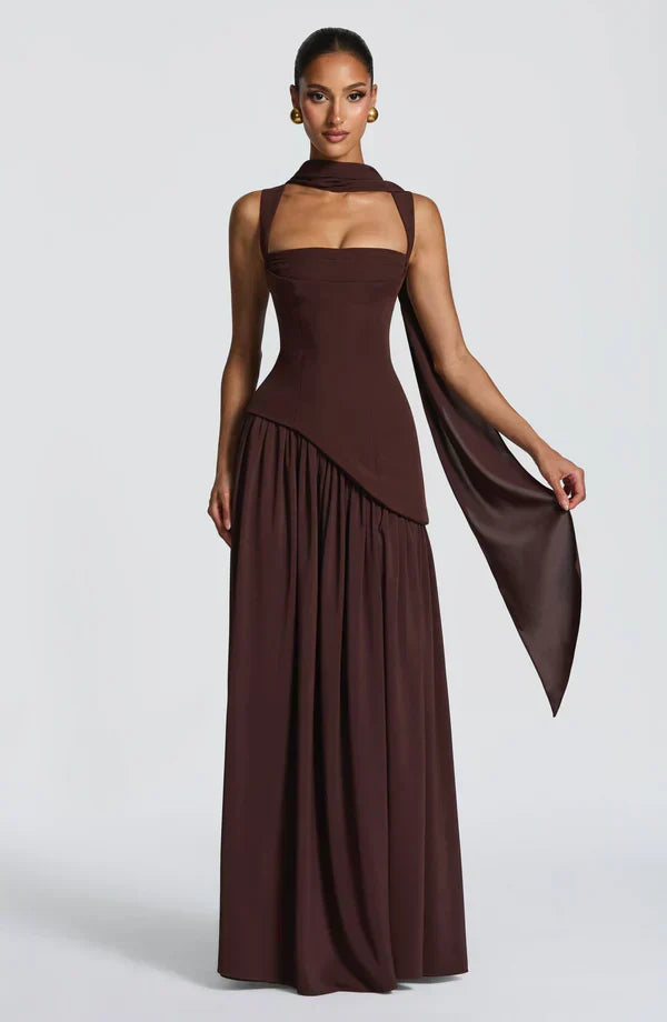 ZAFIRA | Vestido longo com efeitos brilhantes