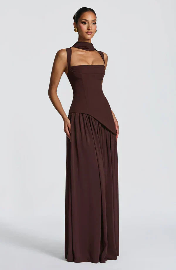 ZAFIRA | Vestido longo com efeitos brilhantes