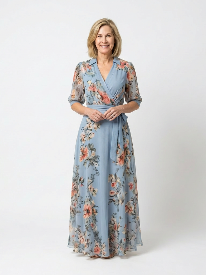 Laure | Vestido comprido com padrão floral