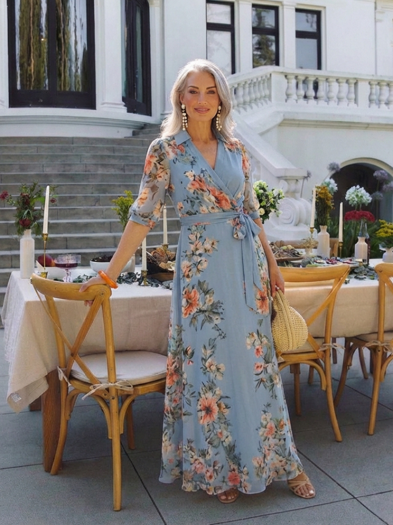 Laure | Vestido comprido com padrão floral