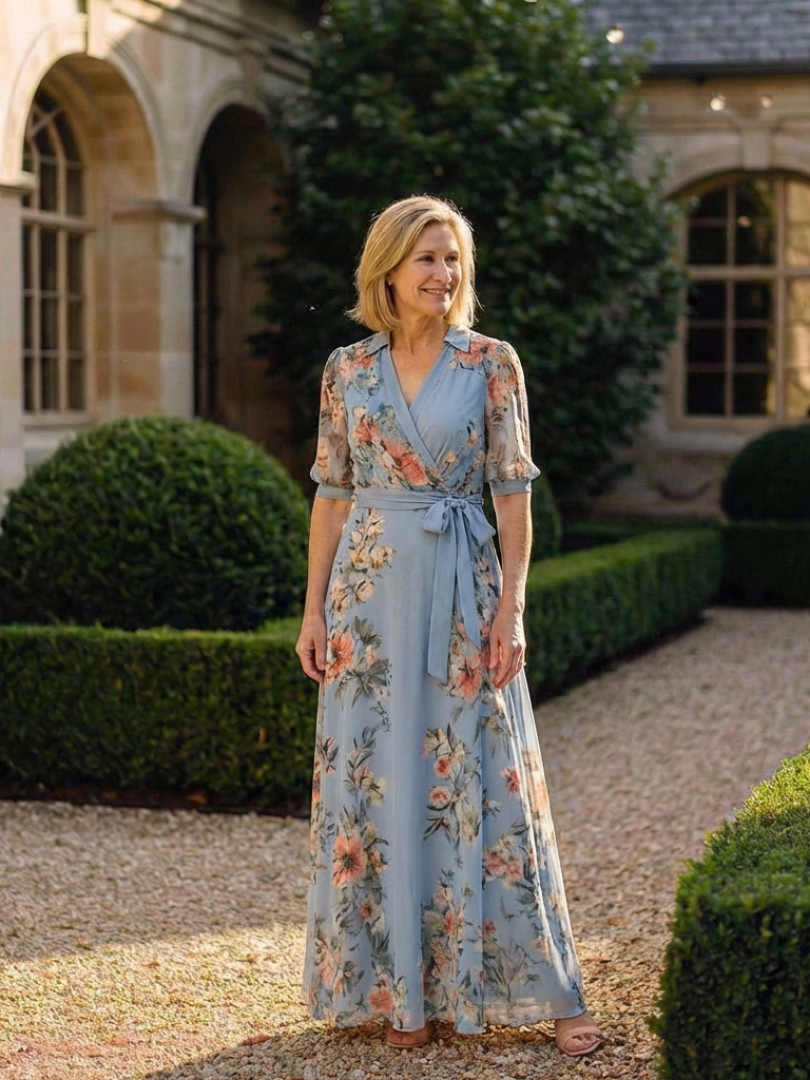 Laure | Vestido comprido com padrão floral