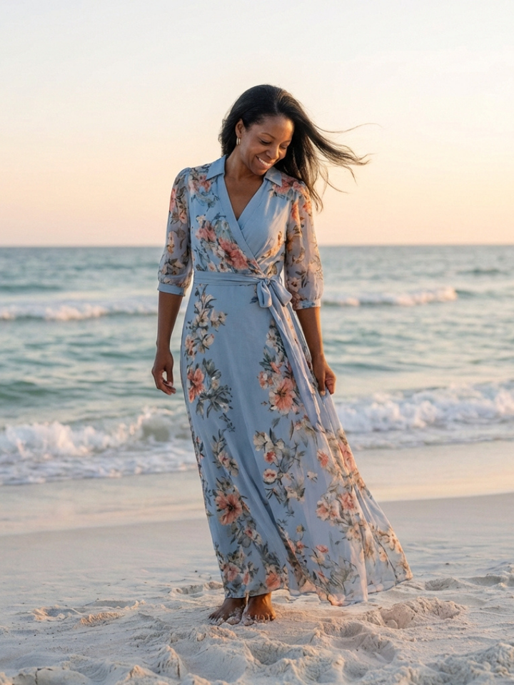 Laure | Vestido comprido com padrão floral
